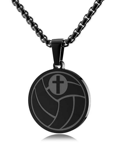 Stainless Steel Sports Pendant Necklace with Bible Verse - Luke 1:37