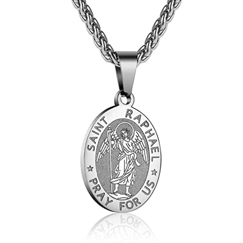 Stainless Steel Catholic Patron Saints Necklace 24 Inches