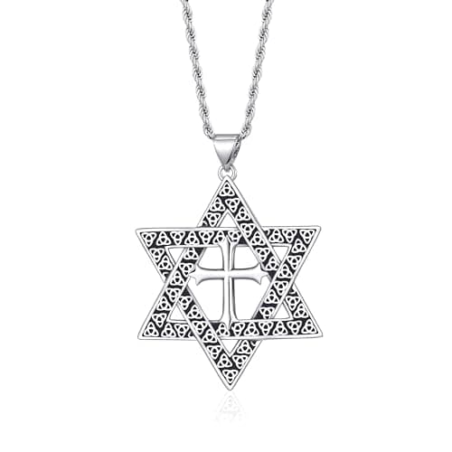 TALYKONG Celtic Cross Necklace & Star of David for Men & Women Judaic Jewelry Gifts