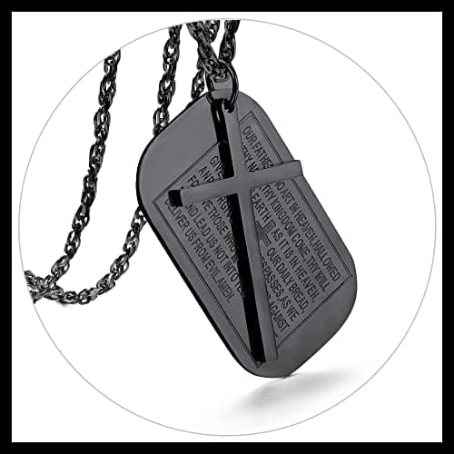 PROSTEEL Stainless Steel Cross Jewelry Dog Tags Pendant