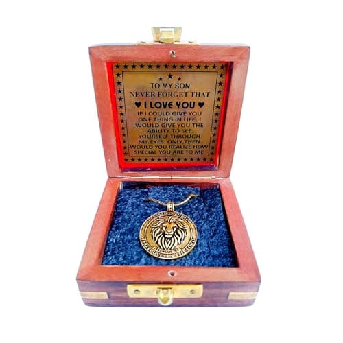 GUAAFA Blessed Lion Pendant Locket Necklaces - Christian Faith Jewelry for Men & Women