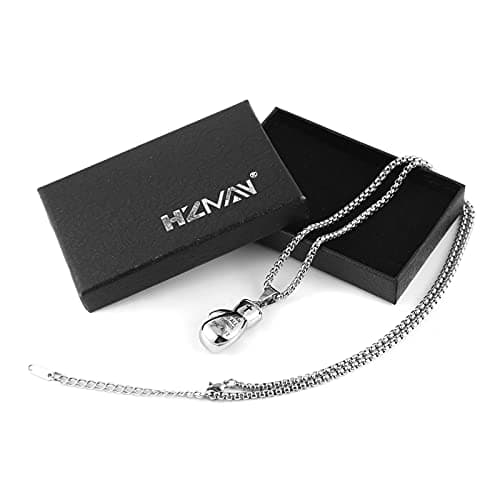 Stainless Steel Boxing Glove Chain Pendant Necklace for Men and Women