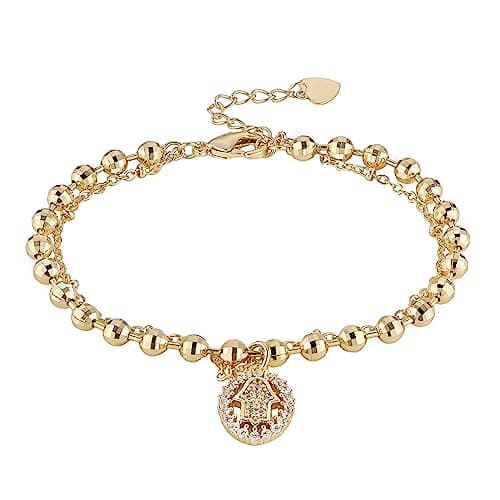 Virgin Mary Rosary Bead Cross Bracelet - Adjustable Link Bracelet for Women - Jewelry Gift