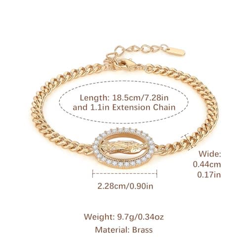 Dainty 14K Gold Plated Retro Religious Bracelet for Women