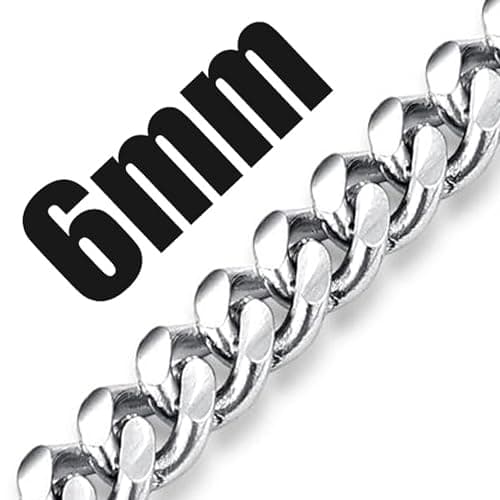 Fiusem Men's 14K Gold Plated Stainless Steel Chain Necklace, Silver Tone/Black, 16-28 Inches