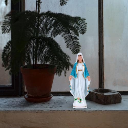 PRETYZOOM Virgin Mary Statue - 6" Blue Plastic Home Decoration