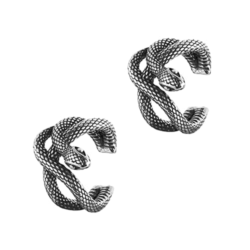 HZMAN Stainless Steel Gothic Snake Earring Jewelry for Men & Women