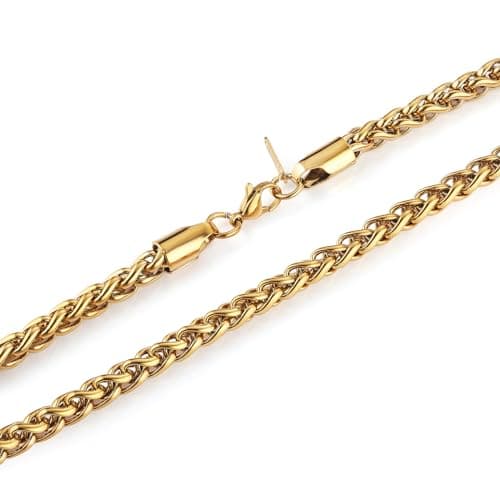 Stainless Steel Wheat Silver Chain Necklaces for Men & Women - 16 to 30