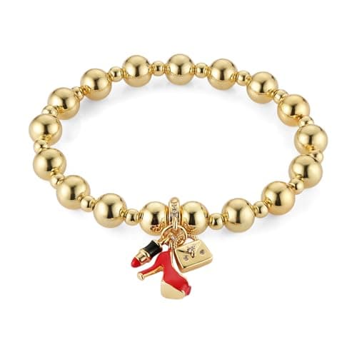HZMAN Adjustable 14K Gold Plated Beaded Bracelet for Women Cute Gift Jewelry