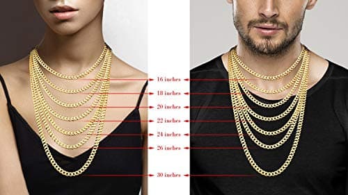 Miabella Italian Sterling Silver & 18K Gold Cuban Link Chain Necklace