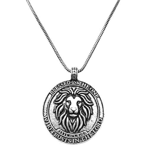GUAAFA Blessed Lion Pendant Locket Necklaces - Christian Faith Jewelry for Men & Women