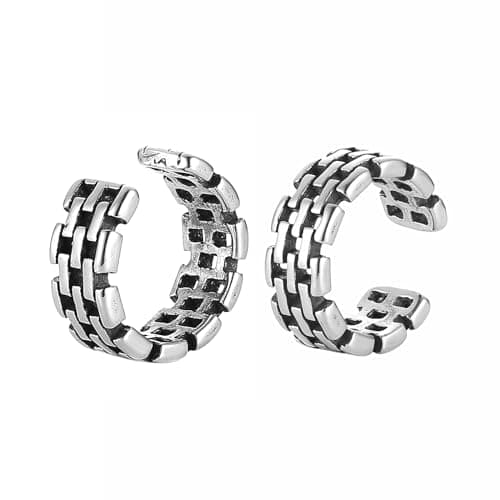 Celtic Knot Ear Cuff Earrings Stainless Steel Clip On Retro Knot Pattern Jewelry Gift for Men Women