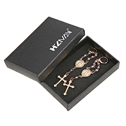 HZMAN Gold Cross Dangle Earrings for Women Virgin Mary