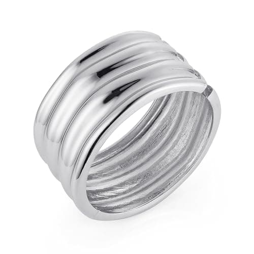 HZMAN Thick Wide Irregular Open Hinge Bracelet for Women