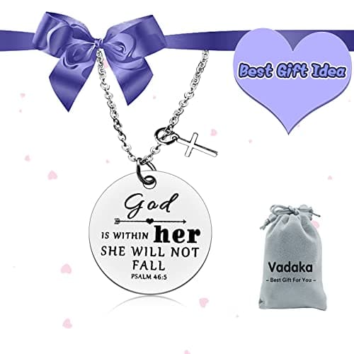 Vadaka Christian Necklace - Religious Jewelry with Bible Verse for Daughter