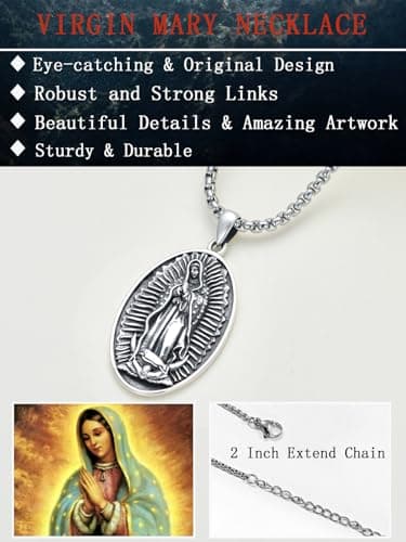 Seiyang Saint Necklace - 925 Sterling Silver Patron Amulet for Men and Women (with Gift Box)