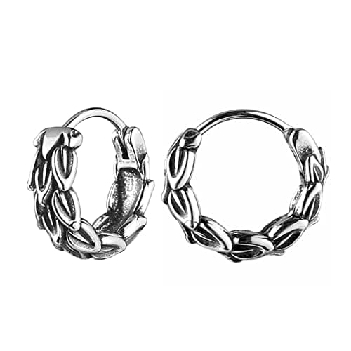 HZMAN Dragon Scale Hoop Earrings - Vintage Gothic Punk Jewelry for Men & Women