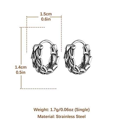 HZMAN Dragon Scale Hoop Earrings - Vintage Gothic Punk Jewelry for Men & Women