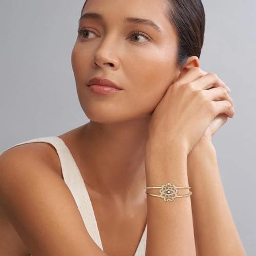 HZMAN Evil Eye Dainty 18K Gold Plated Women's Adjustable Bracelet Jewelry Gift