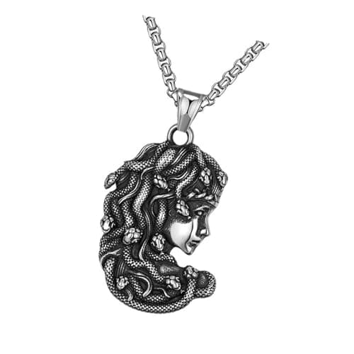 FeiYeup Ouroboros Snake Pendant Necklace for Men and Women