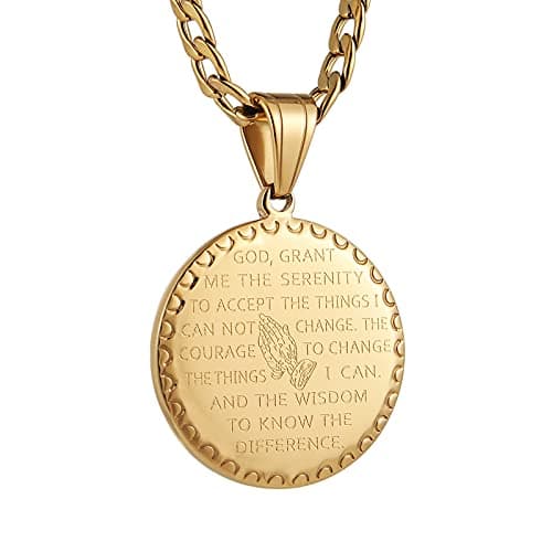 Christian Prayer Necklace Stainless Steel Pendant