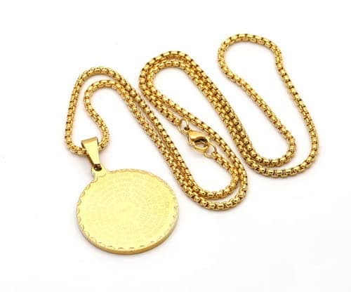 STEELTIME NYC Stainless Steel Lords Prayer Necklace with Simulated Diamonds