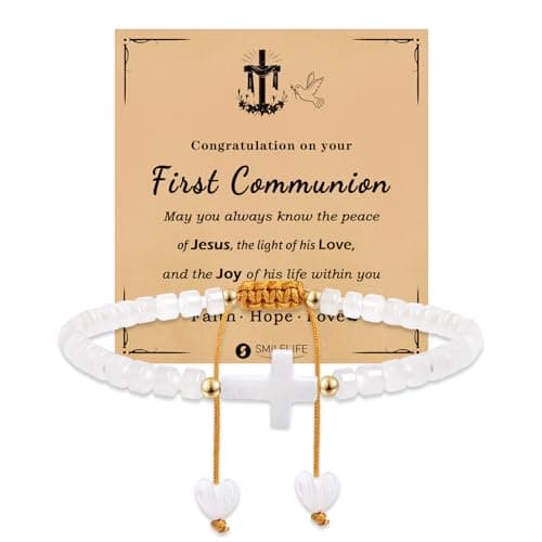 Smilelife Inspirational Cross Bracelet & Blessing Card for Boys & Girls, Easter & Communion Gift