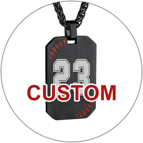 GOLDCHIC JEWELRY Sports Necklaces for Men and Teens – Stainless Steel Chain Jewelry for Football, Baseball, Soccer, Basketball, and Softball Fans