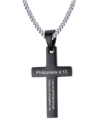 VNOX Cross Necklaces for Men & Boys - Christian Jewelry with Religious Quotes
