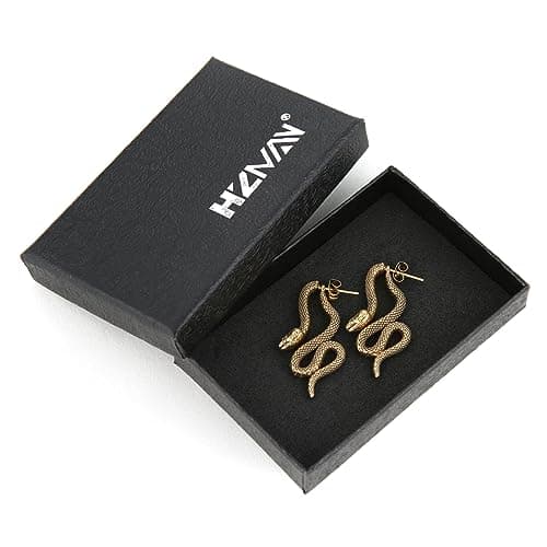 HZMAN Gothic Green Eye Snake Earrings for Men & Women