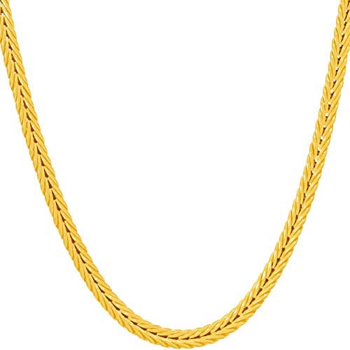 Franco 24k Gold Plated Chain Necklace 2mm & 3.5mm