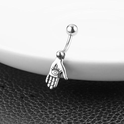 HZMAN 14G Surgical Steel Retro Gothic Belly Button Rings for Women
