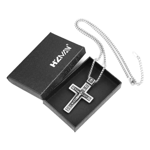 HZMAN Eastern Orthodox Cross Necklace - Retro Jesus Crucifix Jewelry Gift