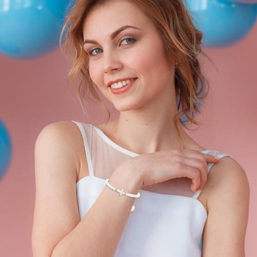 Smilelife Inspirational Cross Bracelet & Blessing Card for Boys & Girls, Easter & Communion Gift