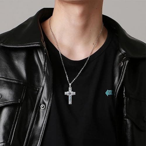 YFN Sterling Silver Celtic Cross & Star of David Necklace for Men & Women
