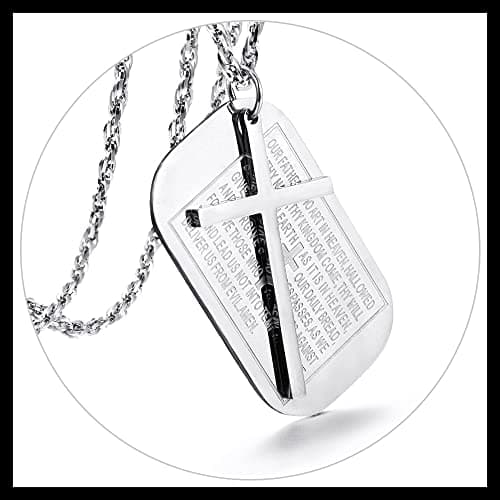 PROSTEEL Stainless Steel Cross Jewelry Dog Tags Pendant