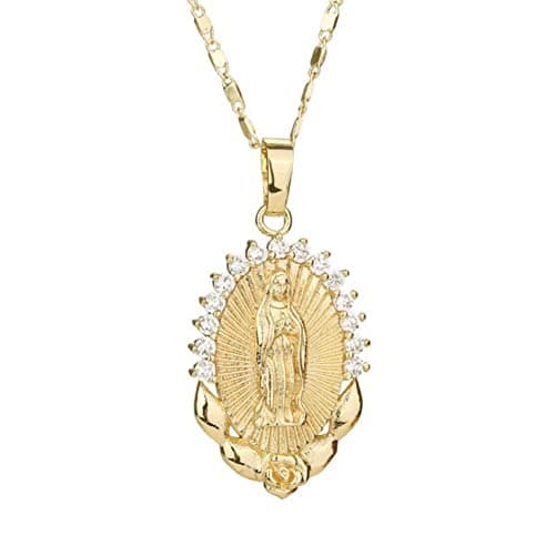 Stainless Steel Virgin Mary Miracle Medal Necklace for Women Religion Jewelry