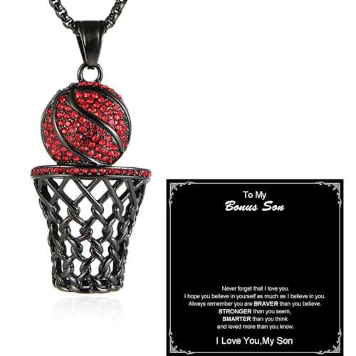 Basketball Hoop Necklace Stainless Steel Gold Plated Jewelry Gift
