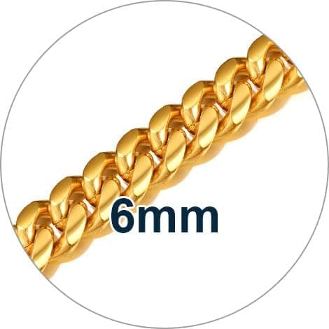 ChainsPro Men's Chunky Cuban Chain Necklace, Gold Plated, 18-30inch Length