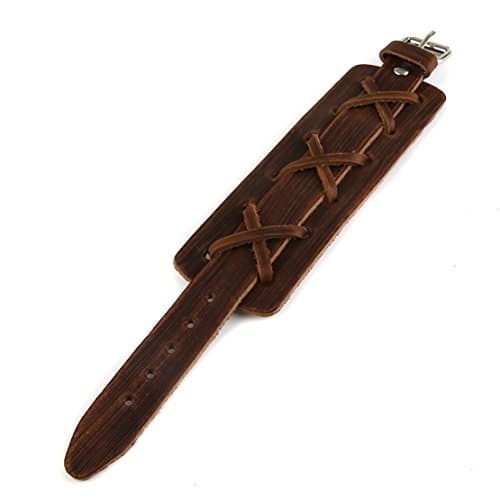 Men's Brown Leather Cuff Bracelet Gift