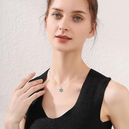 Sterling Silver Star of David Necklace for Women