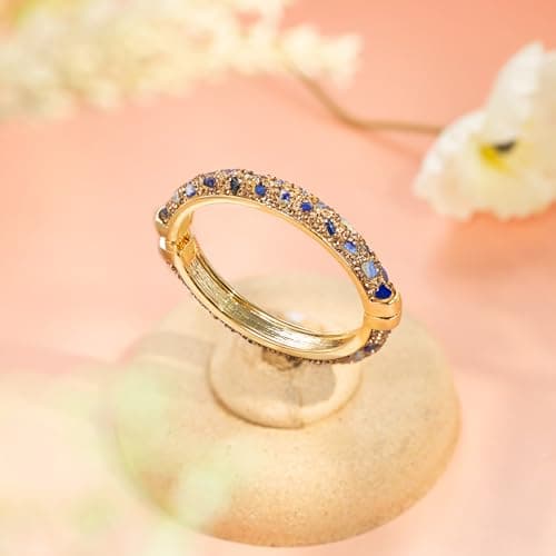 Chunky Gold Plated Stone Chips Cuff Bracelet for Women - Retro Gravel Agate Jewelry Gift