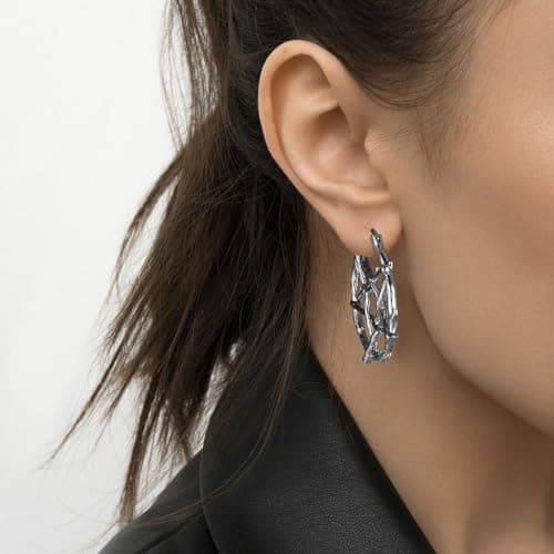 Stainless Steel Pentagram Hoop Earrings for Men and Women