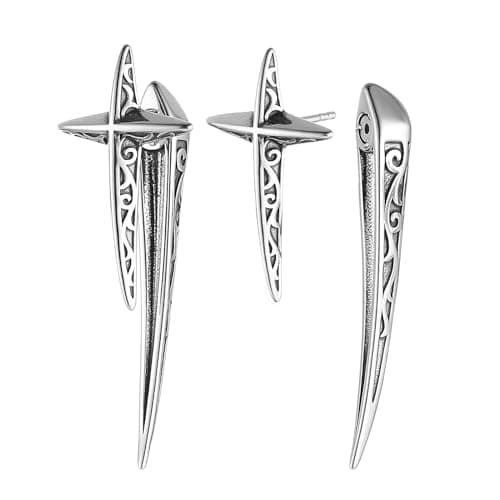 HZMAN Cross Star Earring in Stainless Steel for Men and Women