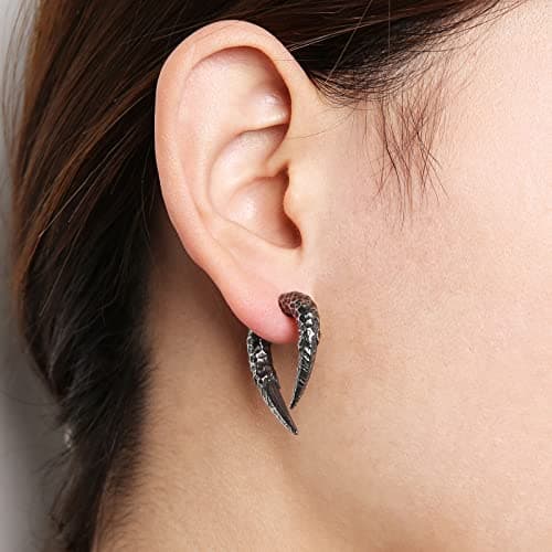 HZMAN Antelope Horn Earrings for Men and Women