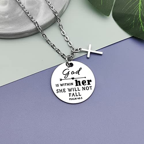Vadaka Christian Necklace - Religious Jewelry with Bible Verse for Daughter