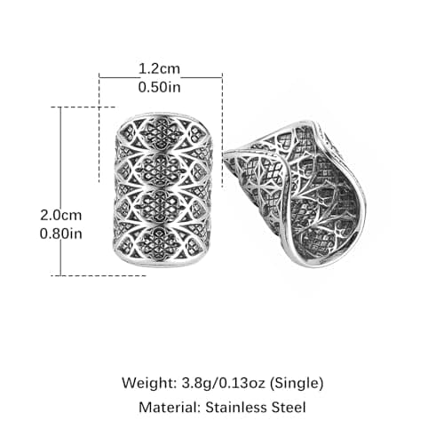 HZMAN Stainless Steel Retro Broad Ear Cuff Earrings for Men & WomenGift