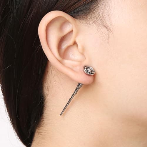 HZMAN Rose Stud Earrings for Women and Men