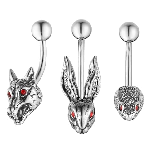 HZMAN 14G Surgical Steel Gothic Belly Button Rings for Women