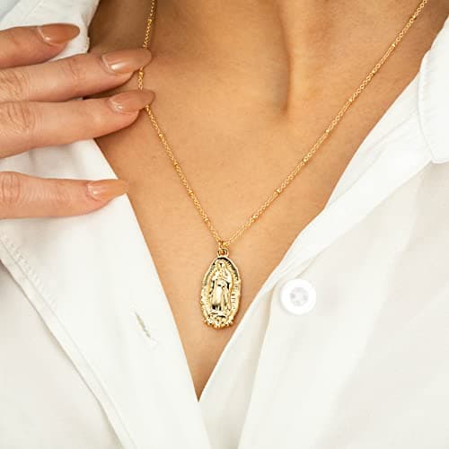 Ascona Virgin Mary Gold/Silver Pendant Necklace for Women